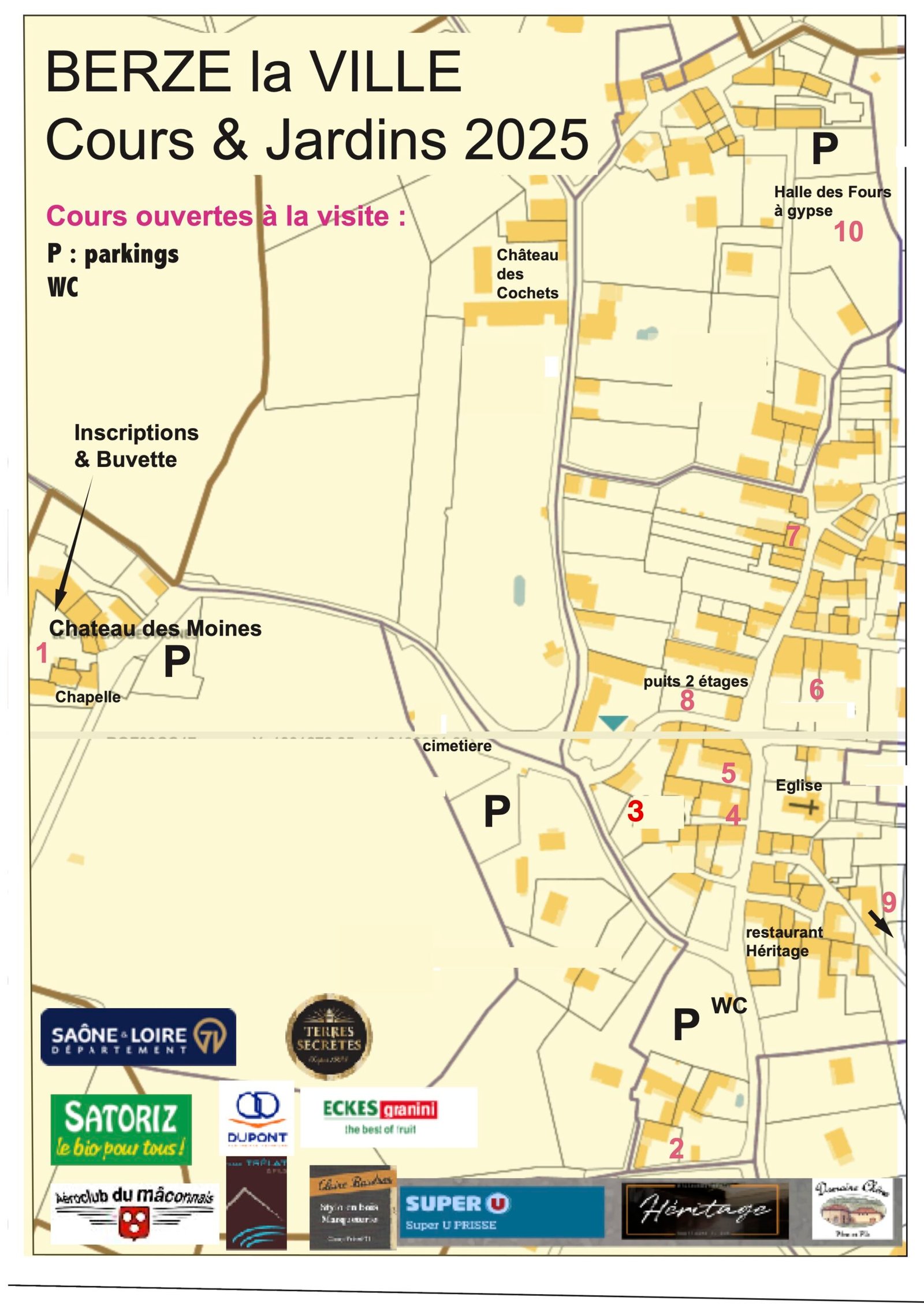 Plans des sites Cours et Jardins 2025